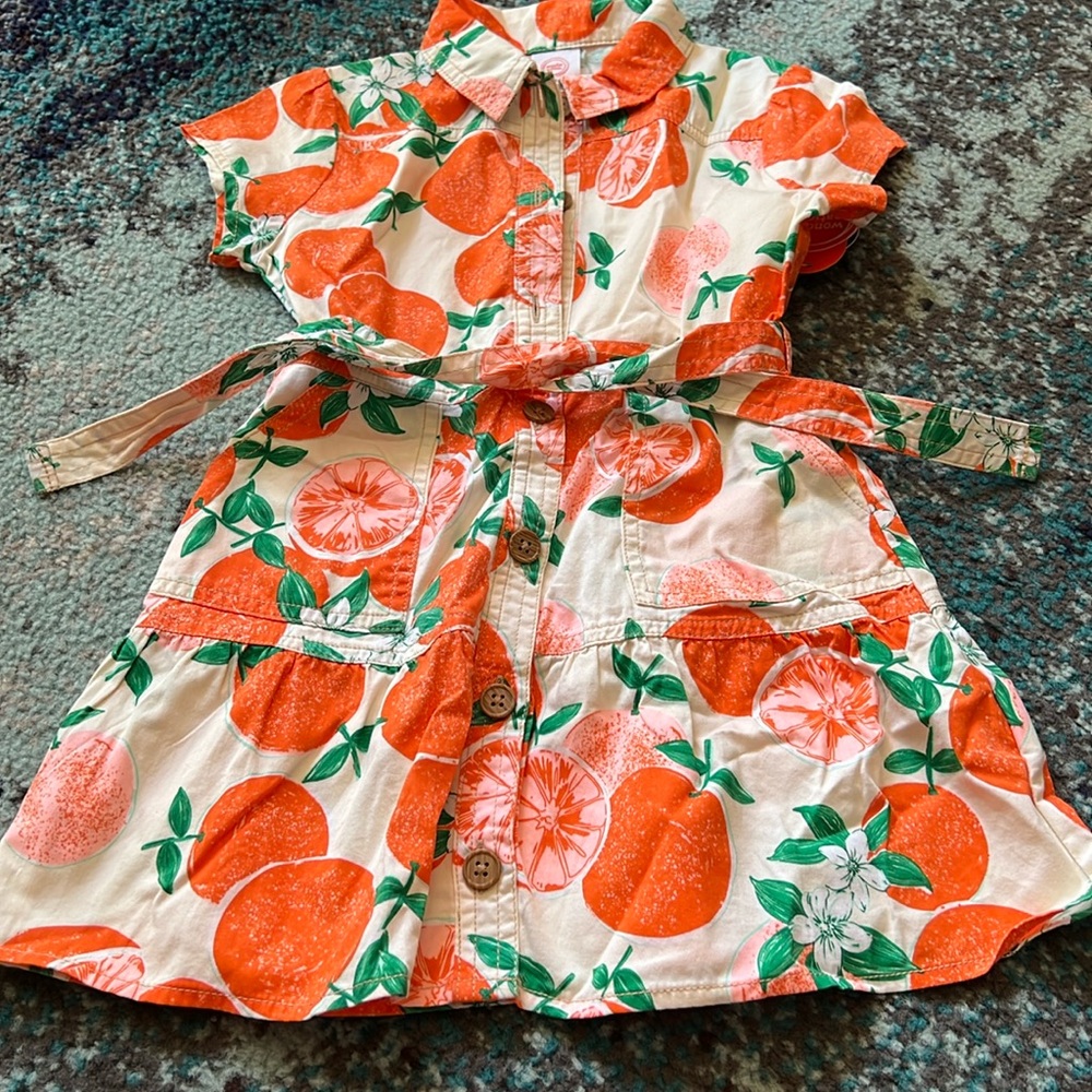 Wonder Nation Oranges Dress Size XS 4/5 NWT
